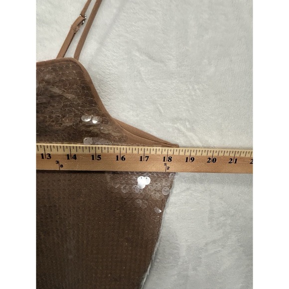 NEW Madewell Sequin‎ Cami Tank Top Womens Strappy Sparkle Square Neck Y2K Large - Picture 7 of 7